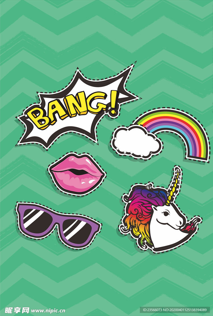 小清新涂鸦卡通插画