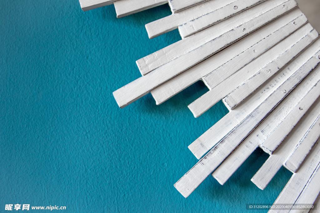 蓝色背景木板背景