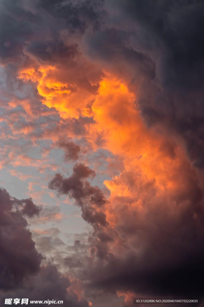 晚霞彩霞云火烧云彩天空
