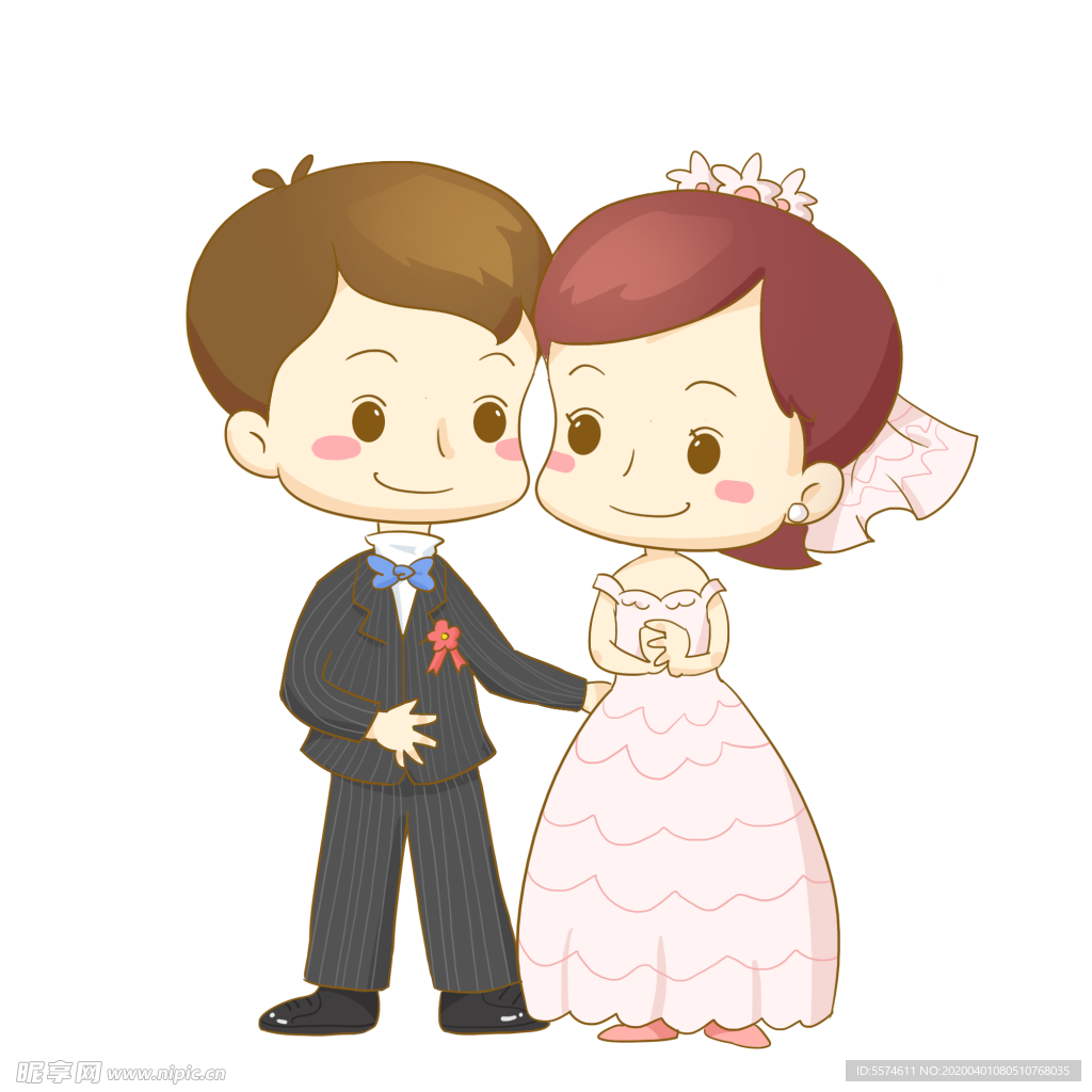 卡通新郎新娘