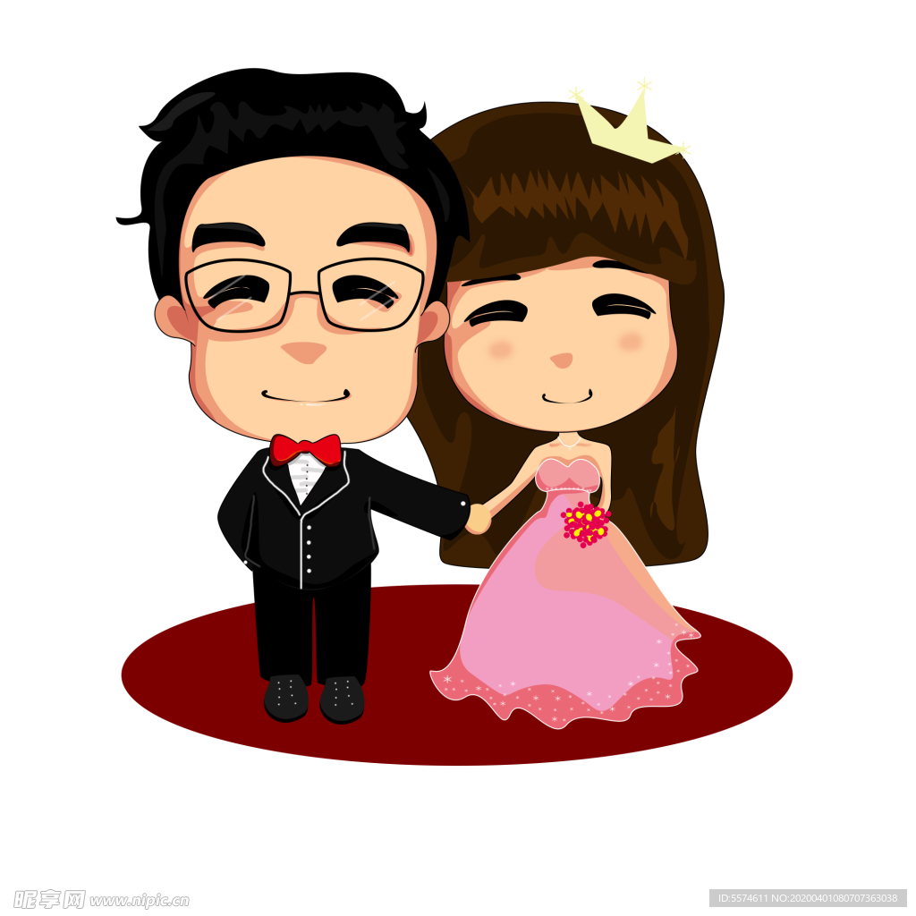 卡通新郎新娘