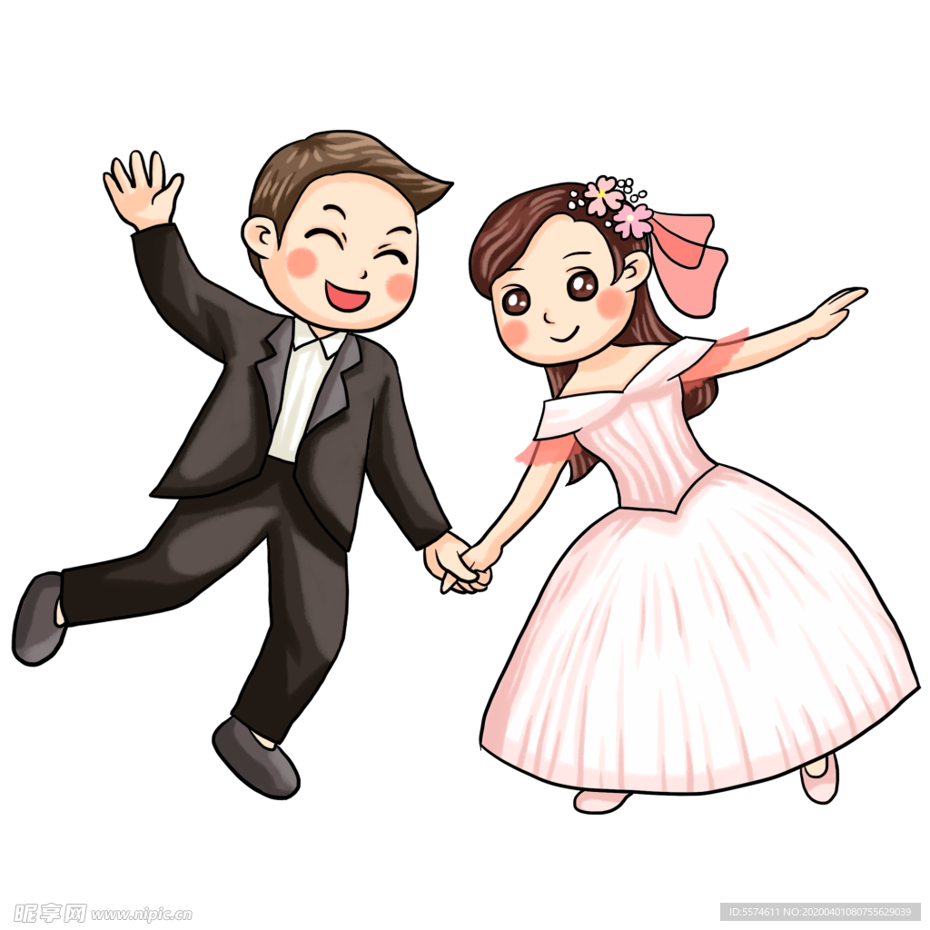卡通新郎新娘
