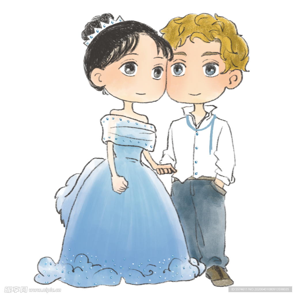 卡通新郎新娘