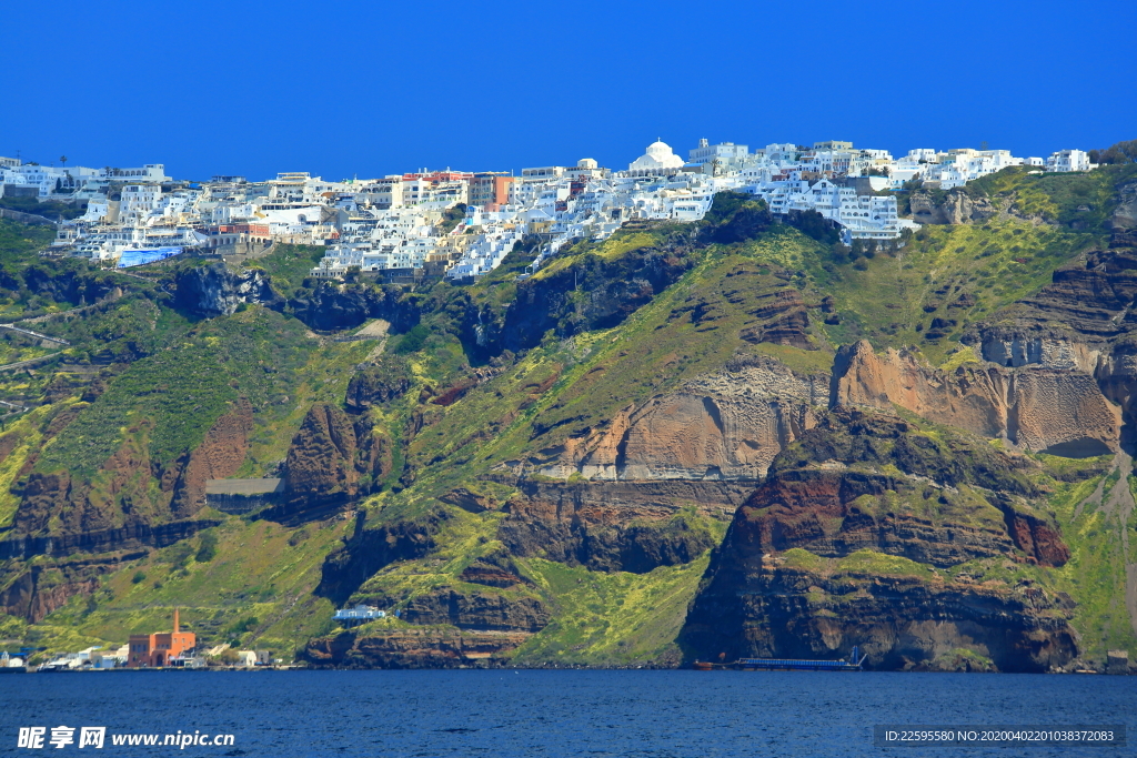 希腊圣托里尼菲拉小镇