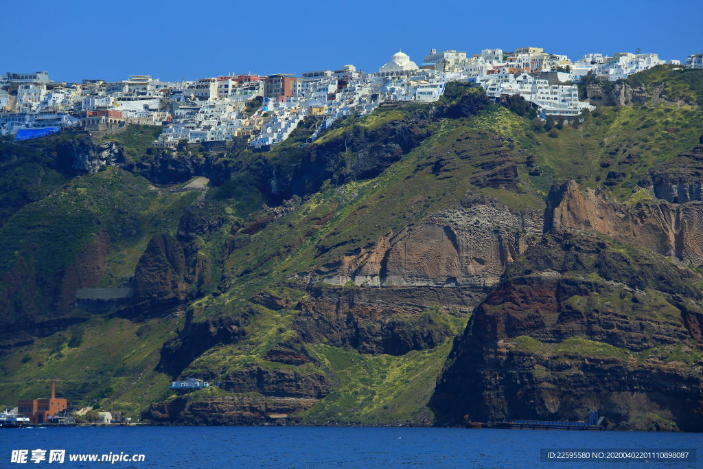 希腊圣托里尼菲拉小镇
