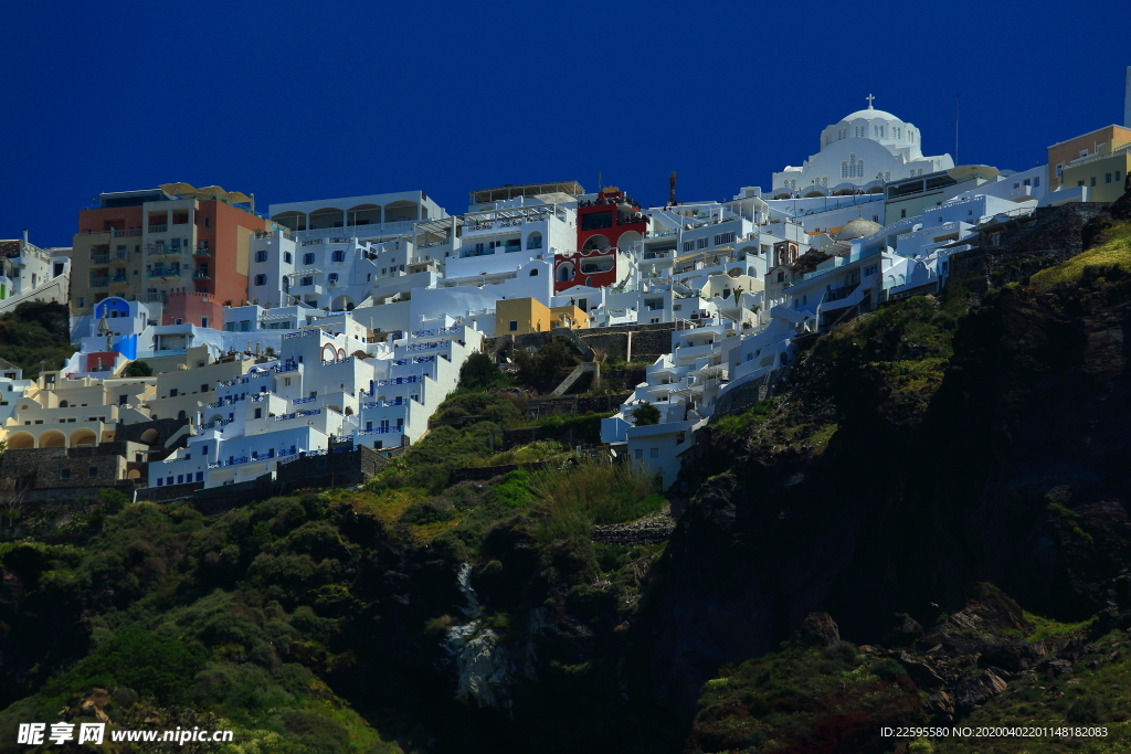 希腊圣托里尼菲拉小镇