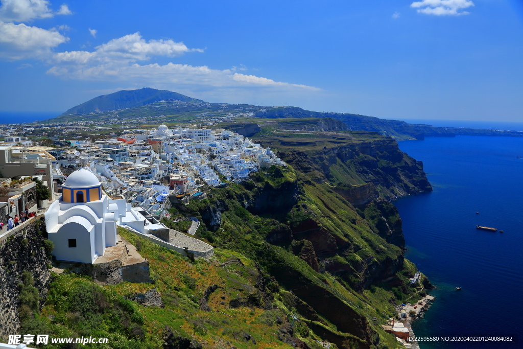希腊圣托里尼菲拉小镇