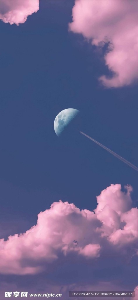 夜空流星云朵手机高清壁纸