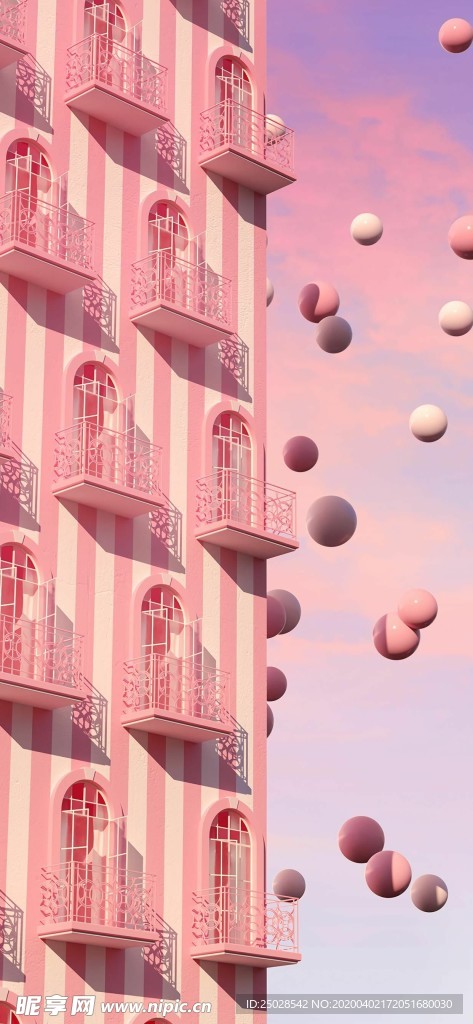 建筑气球手机高清壁纸