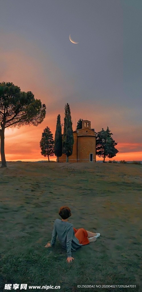 夜空月亮手机高清壁纸