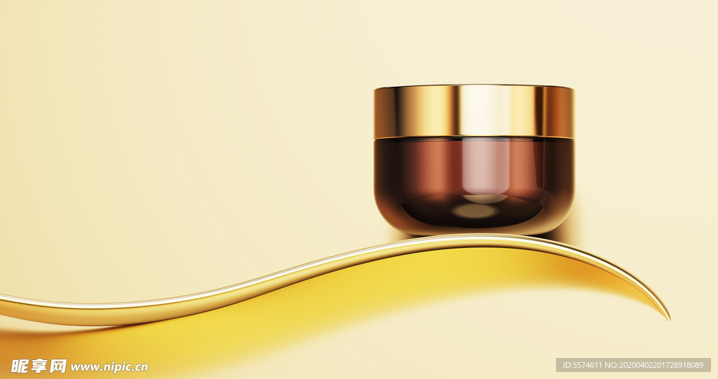 金色化妆品海报