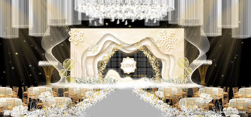 香槟色婚礼背景设计背景