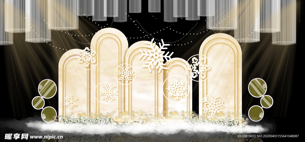 香槟色婚礼背景设计背景