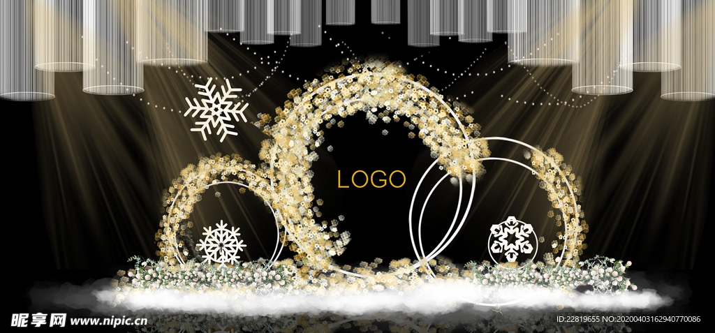 香槟色婚礼背景设计背景