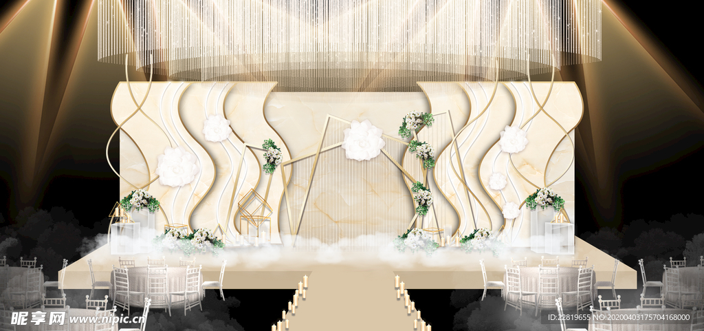 香槟色婚礼背景设计背景