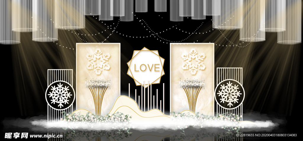 香槟色婚礼背景设计背景