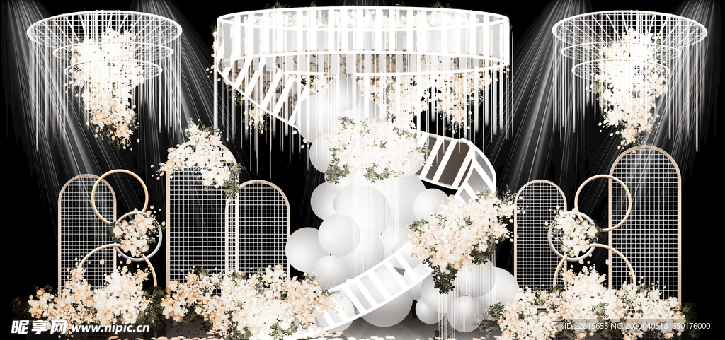 香槟色婚礼背景设计背景