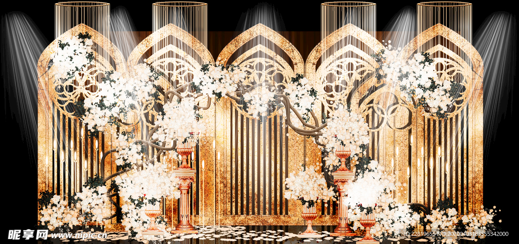 香槟色婚礼背景设计背景