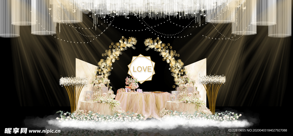 香槟色婚礼背景设计背景