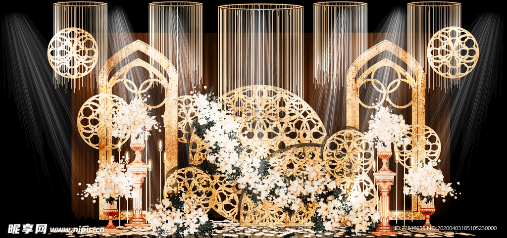 香槟色婚礼背景设计背景