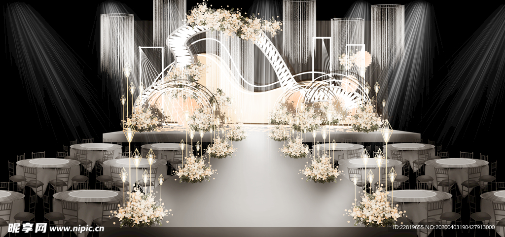 香槟色婚礼背景设计背景