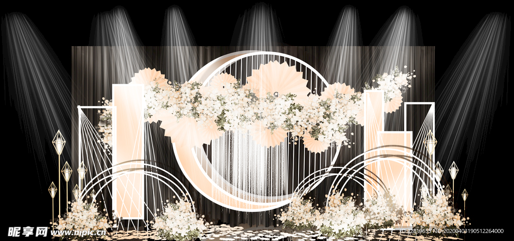 香槟色婚礼背景设计背景