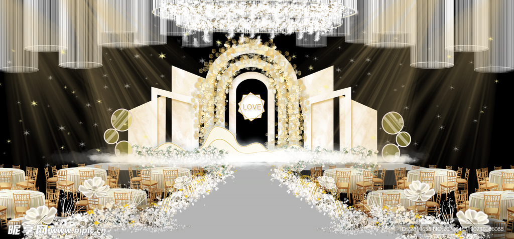 香槟色婚礼背景设计背景