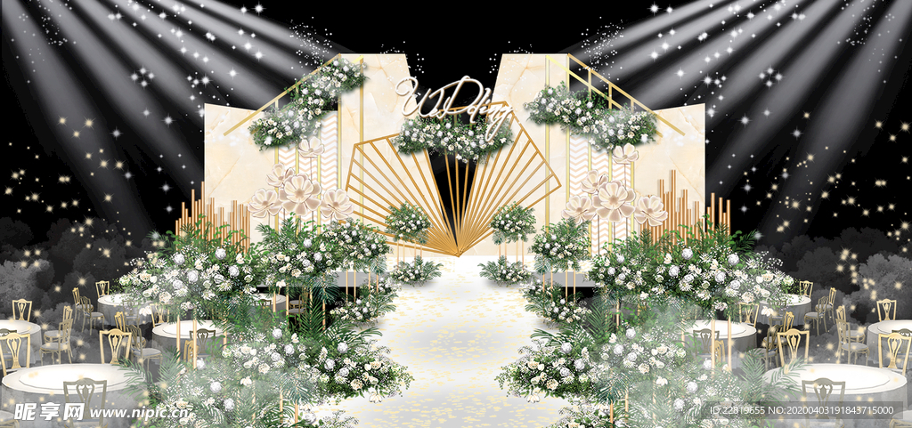 香槟色婚礼背景设计背景