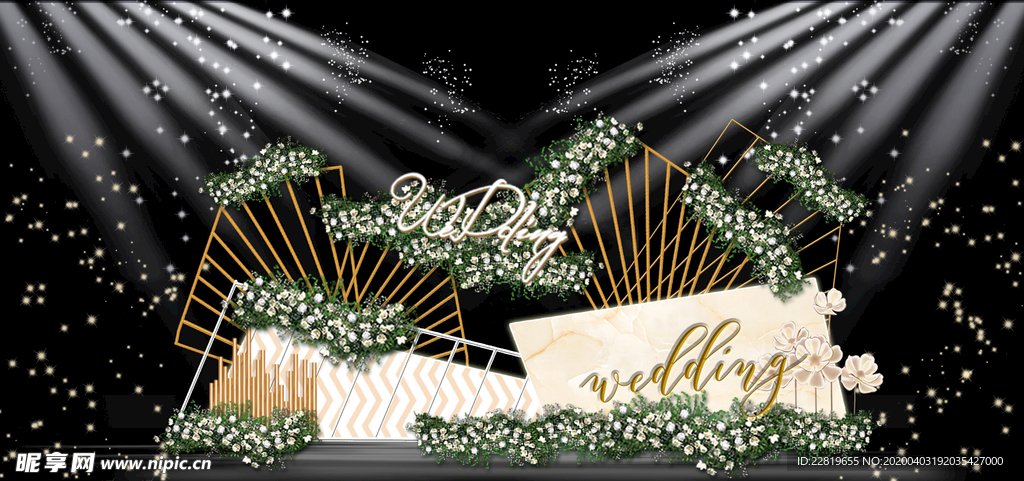 香槟色婚礼背景设计背景