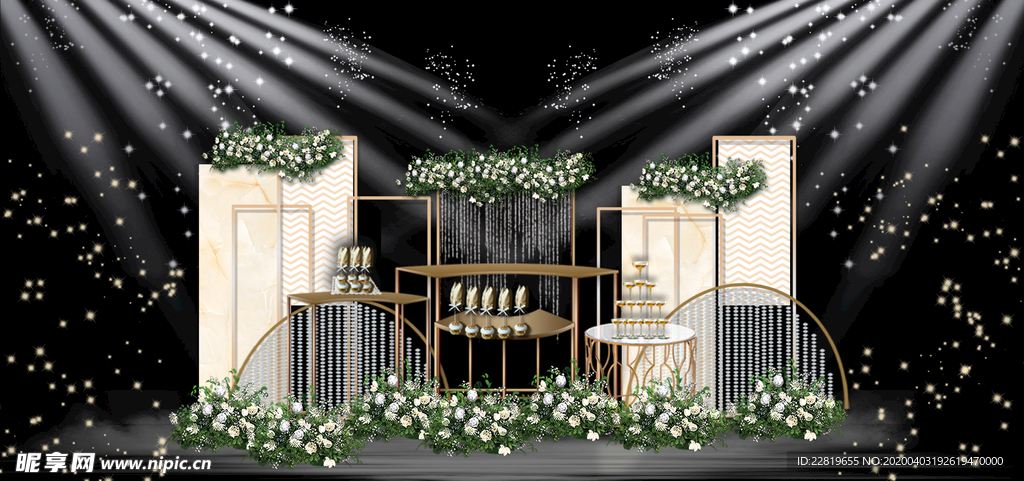 香槟色婚礼背景设计背景