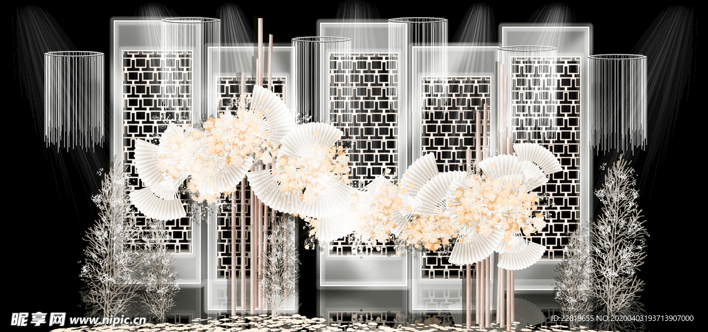 香槟色婚礼背景设计背景