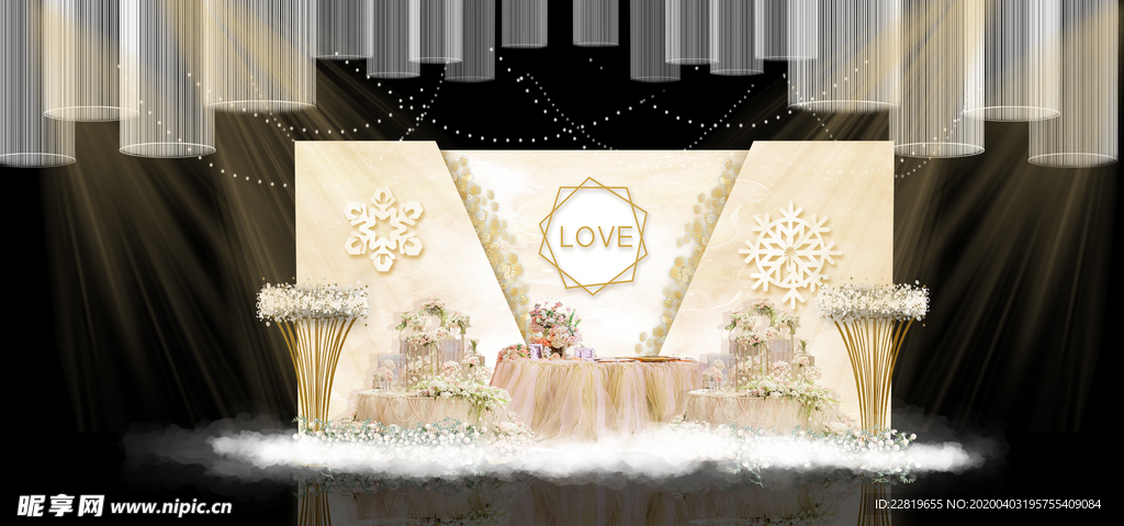 香槟色婚礼背景设计背景