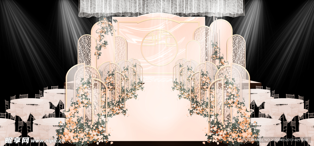 香槟色婚礼背景设计背景