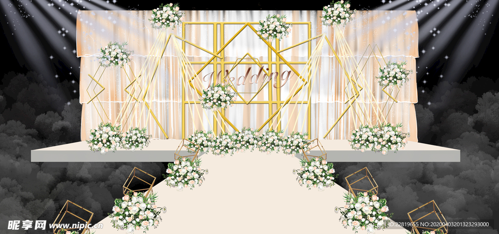 香槟色婚礼背景设计背景