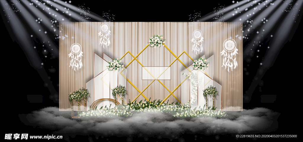 香槟色婚礼背景设计背景