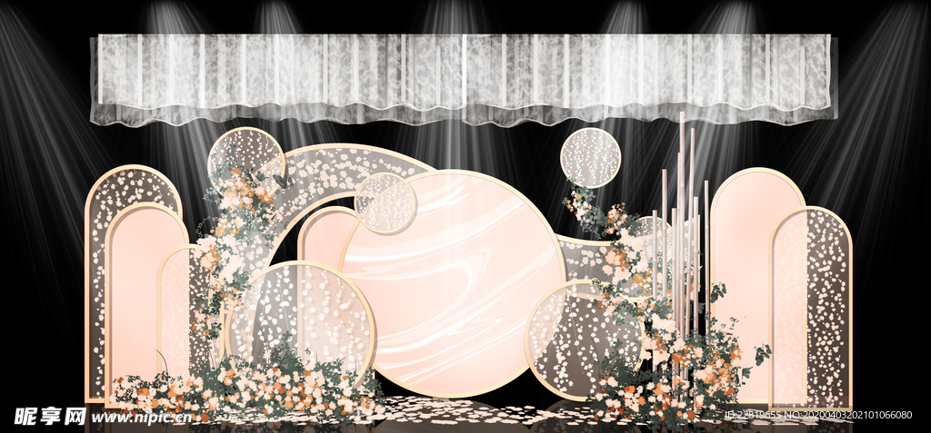 香槟色婚礼背景设计背景