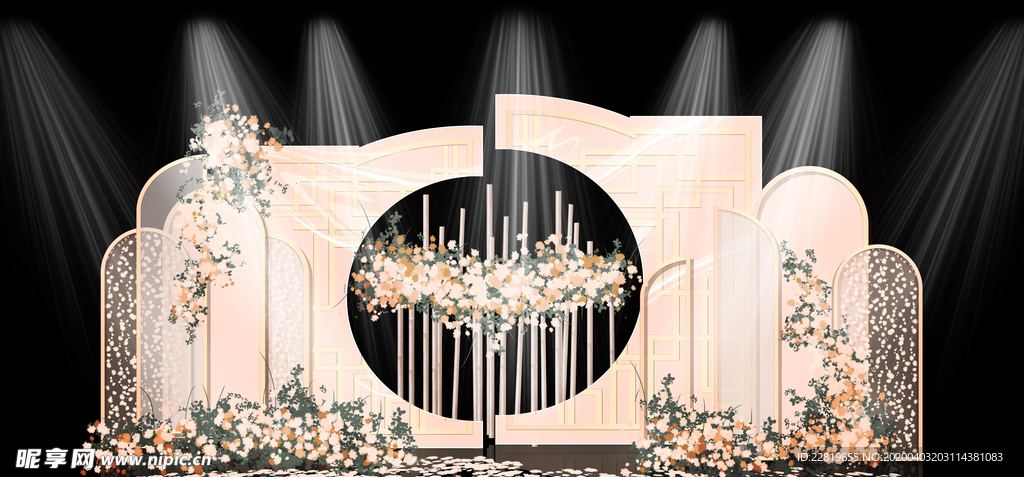 香槟色婚礼背景设计背景