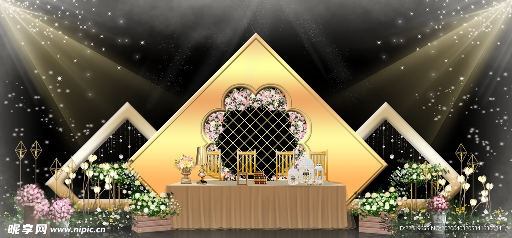 香槟色婚礼背景设计背景