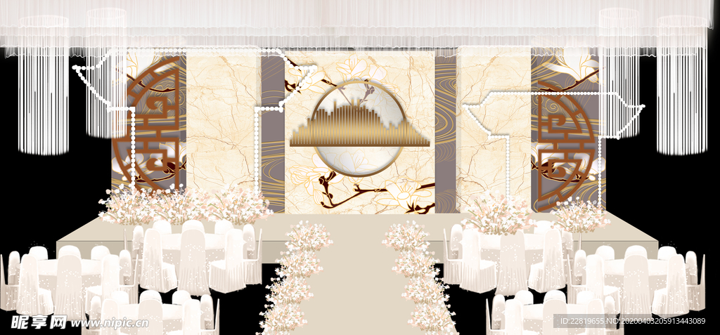 香槟色婚礼背景设计背景