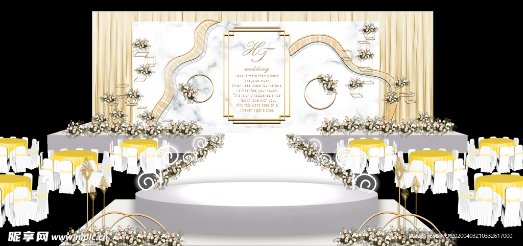 香槟色婚礼背景设计背景