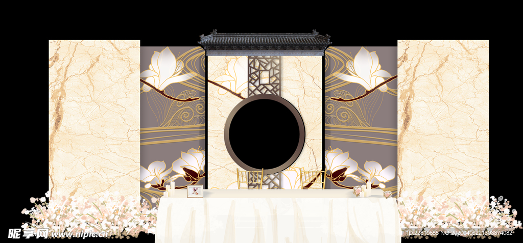 香槟色婚礼背景设计背景