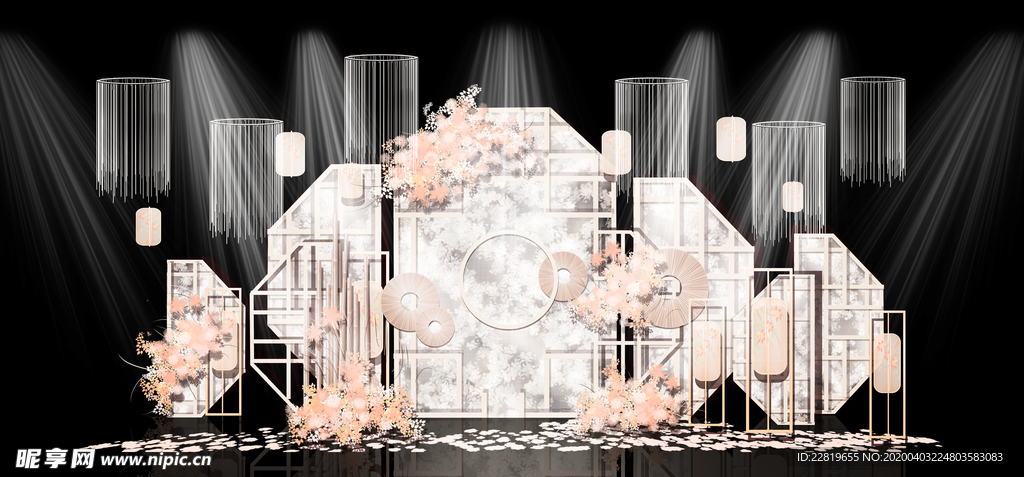 香槟色婚礼背景设计背景