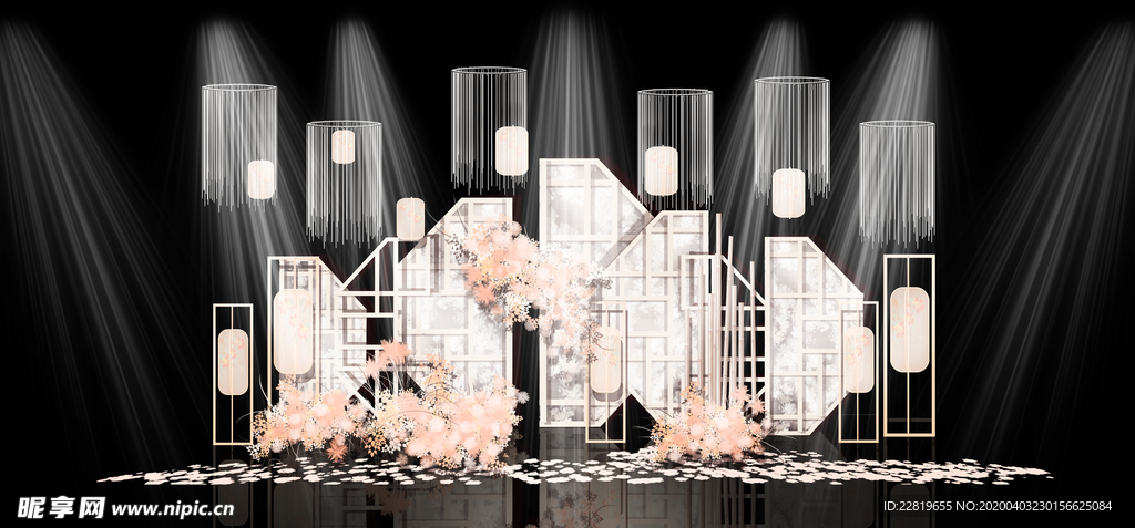 香槟色婚礼背景设计背景