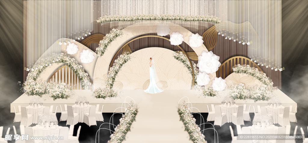 香槟色婚礼背景设计背景