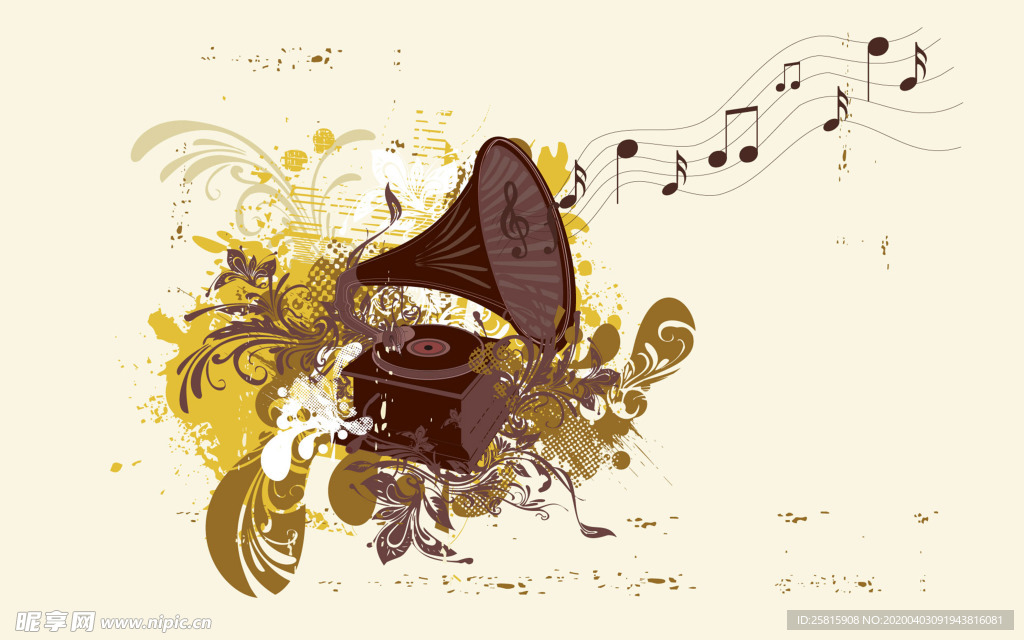 音乐背景音符素材图片