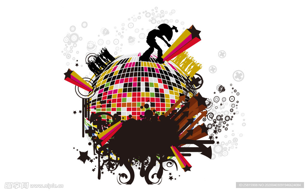 音乐背景音符素材图片