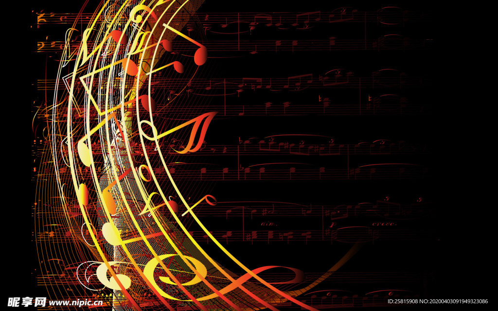 音乐背景音符素材图片