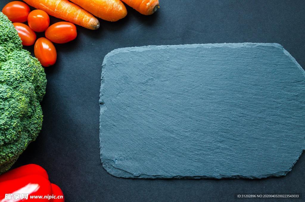 摆盘厨房食材切菜板