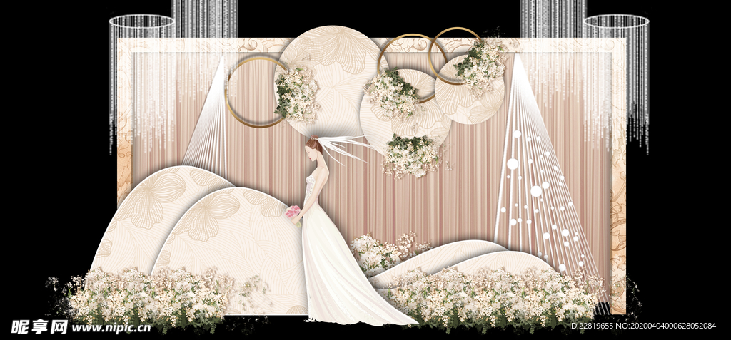 香槟色婚礼背景设计背景