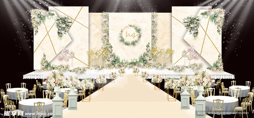 香槟色婚礼背景设计背景